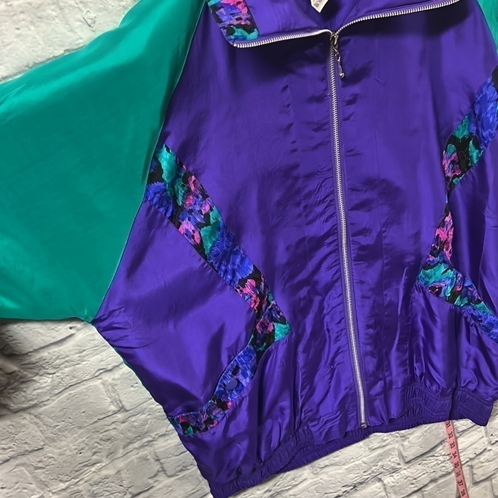 vintage Janeve windbreaker zip up size large purple\green color - Picture 4 of 8